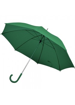 Зонт-трость с пластиковой ручкой, механический, зеленый