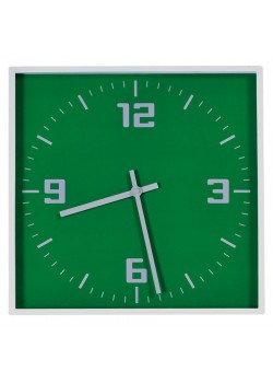Часы настенные 'КВАДРАТ'; зеленый, 30*30 см; пластик; без элементов питания