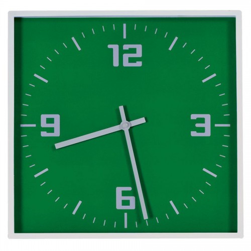 Часы настенные 'КВАДРАТ'; зеленый, 30*30 см; пластик; без элементов питания