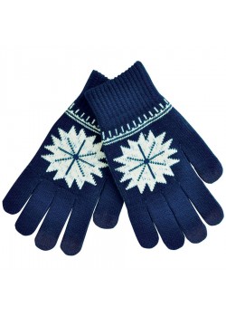 Перчатки для сенсорных экранов 'Снежинка', темно-синий