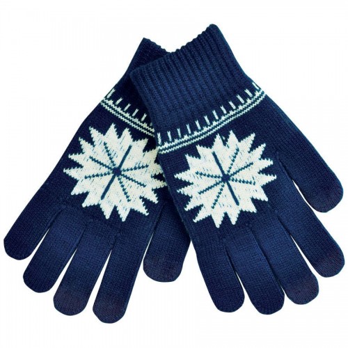 Перчатки для сенсорных экранов 'Снежинка', темно-синий