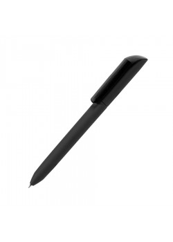 Ручка шариковая FLOW PURE c покрытием soft touch и прозрачным клипом, черный