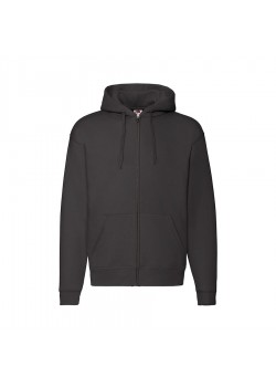 Толстовка мужская 'PREMIUM HOODED SWEAT JACKET', черный_S, 70% х/б, 30% п/э, 280 г/м2
