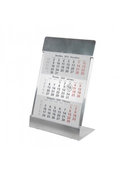 Календарь настольный на 2 года; размер 18*11,5 см, цвет- серебро, сталь, серебристый