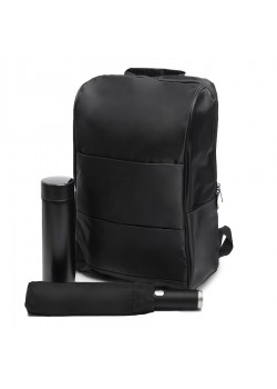 Набор подарочный BLACK POWER: термос, зонт складной, рюкзак, черный