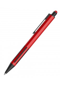 Ручка шариковая со стилусом IMPRESS TOUCH, прорезиненный грип, красный