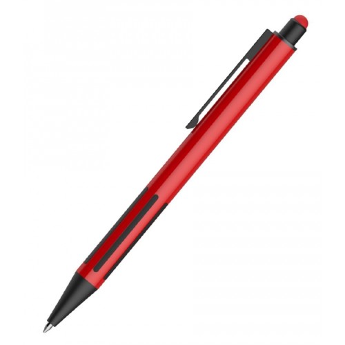 Ручка шариковая со стилусом IMPRESS TOUCH, прорезиненный грип, красный