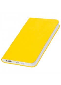 Универсальный аккумулятор 'Softi' (4000mAh),желтый, 7,5х12,1х1,1см, искусственная кожа,пласт