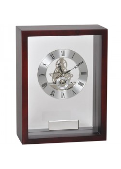 Часы наградные 'Скелетон' с шильдом в подарочной упаковке, коричневый