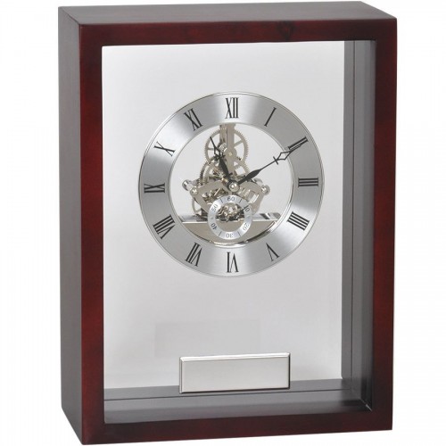 Часы наградные 'Скелетон' с шильдом в подарочной упаковке, коричневый