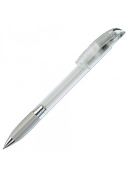 Ручка шариковая с грипом NOVE LX, прозрачный белый, серебристый