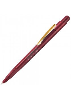 MIR, ручка шариковая с золотистым клипом, бордо, пластик/металл, бордовый, золотистый