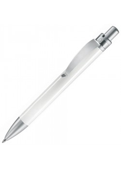 Ручка шариковая FUTURA, пластик/металл, белый, серебристый