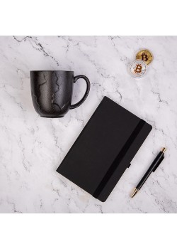 Набор подарочный BLACKNGOLD: кружка, ручка, бизнес-блокнот, коробка со стружкой, черный