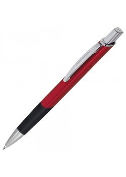 Ручка шариковая SQUARE, красный, серебристый
