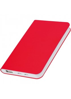 Универсальный аккумулятор 'Silki' (4000mAh),красный, 7,5х12,1х1,1см, искусственная кожа,плас