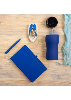 Набор подарочный SILKYWAY: термокружка, блокнот, ручка, коробка, стружка, темно-синий