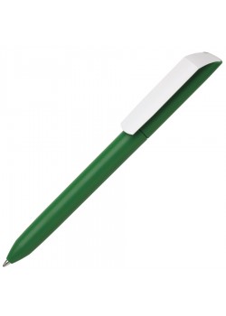 Ручка шариковая FLOW PURE с белым клипом, зеленый