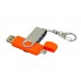 Флешка с поворотным механизмом, c дополнительным разъемом Micro USB, 64 Гб, оранжевый