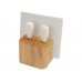 Набор для сыра Cheese Break: 2 ножа керамических на деревянной подставке, керамическая доска