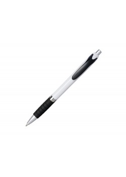 Шариковая ручка с резиновой накладкой Turbo, белый/черный, черные чернила