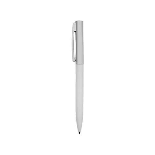 Ручка металлическая soft-touch шариковая Tally с зеркальным слоем, серебристый/белый