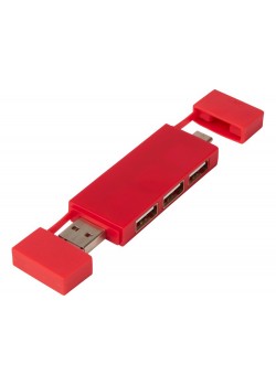 Mulan Двойной USB 2.0-хаб, красный