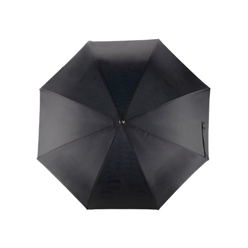 Зонт-трость Капли воды полуавтоматический с двухслойным куполом, черный голубой