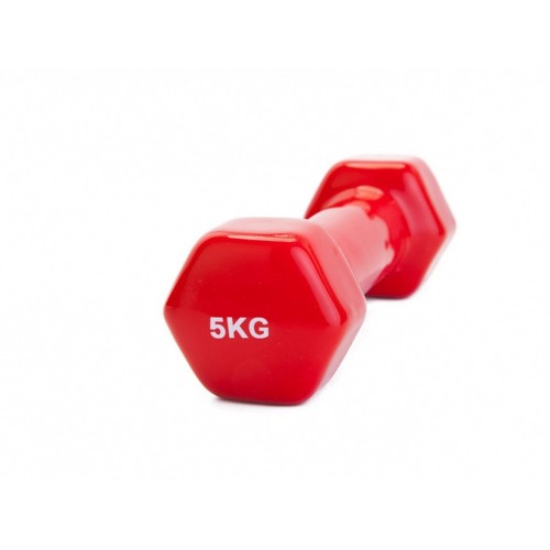 Гантель обрезиненная HULK, 5 кг, красный