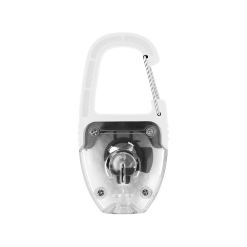Брелок - фонарик с отражателем и карабином, белый/прозрачный