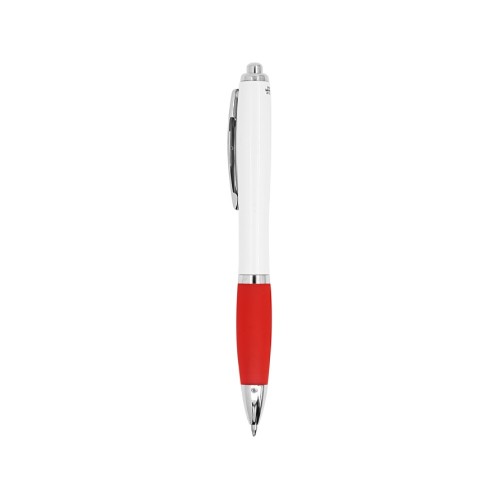 Ручка пластиковая шариковая CARREL с антибактериальным покрытием, белый/красный
