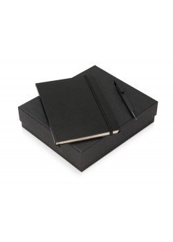 Подарочный набор Jacque с ручкой-подставкой и блокнотом А5, черный