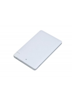 Универсальное зарядное устройство Credit _card1_power_bank  под нанесение логотипа  в виде кредитной карты, толщина всего 7,5 . 2500MAH. Белый