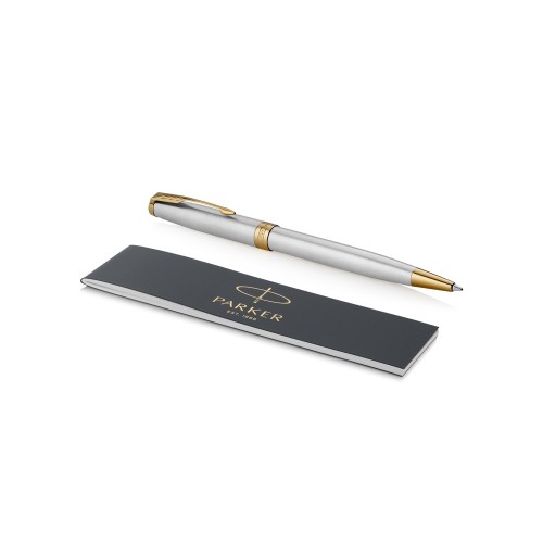 Ручка шариковая Parker Sonnet Core Stainless Steel GT, серебристый/золотистый