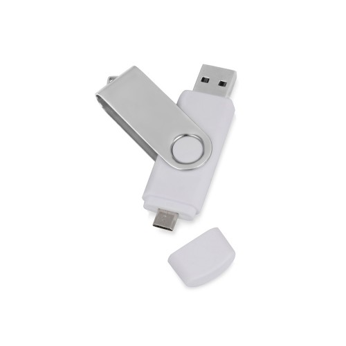 USB/micro USB-флешка 2.0 на 16 Гб Квебек OTG, белый