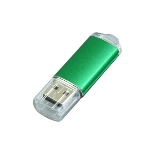 Флешка промо прямоугольной формы c прозрачным колпачком, 4 Гб, зеленый