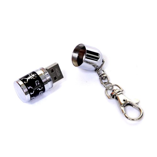 USB-флешка на 8 Гб в виде пули с танцующими человечками, серебро