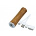 PB_wood2 Универсальное зарядное устройство power bank круглой формы. 2200MAH. Красный