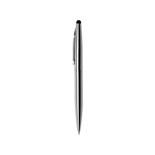 Ручка шариковая металлическая поворотная Glory со стилусом, серебристый