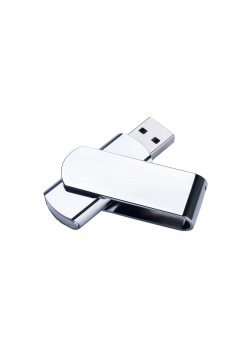 USB-флешка металлическая поворотная на 32 ГБ, глянец