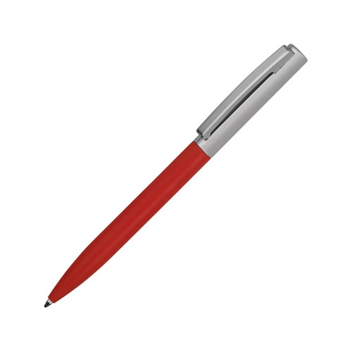 Ручка металлическая soft-touch шариковая Tally с зеркальным слоем, серебристый/красный