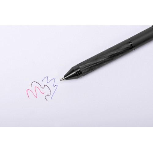 Ручка мультисистемная металлическая System в футляре, 3 цвета (красный, синий, черный) и карандаш (P)