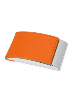 Визитница, оранжевый/серебристый