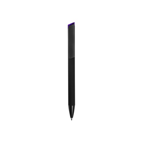 Ручка металлическая шариковая Taper Metal софт-тач с цветным зеркальным слоем, черный с фиолетовым