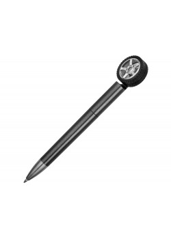 Ручка пластиковая шариковая со спиннером Wheel, темно-серый/серебристый