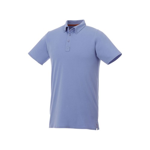 Мужская футболка поло Atkinson с коротким рукавом и пуговицами, светло-синий