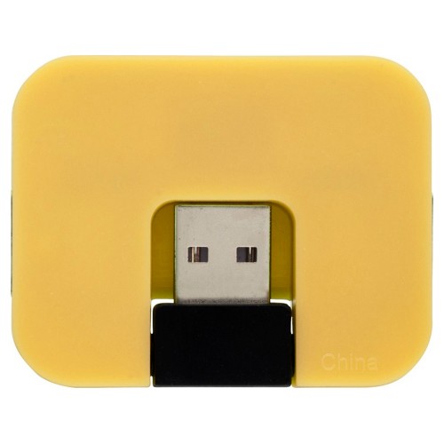 USB Hub Gaia на 4 порта, желтый