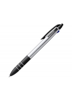 Шариковая ручка SANDUR с чернилами 3-х цветов, серебристый