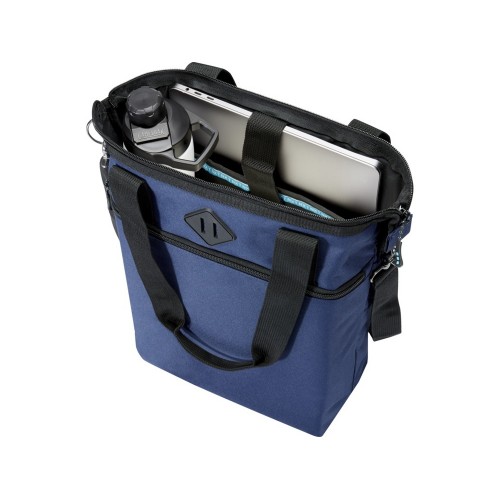 Эко-сумка для 15-дюймового ноутбука Repreve® Ocean объемом 12 л из переработанного ПЭТ, соответствующего стандарту GRS, темно-синий