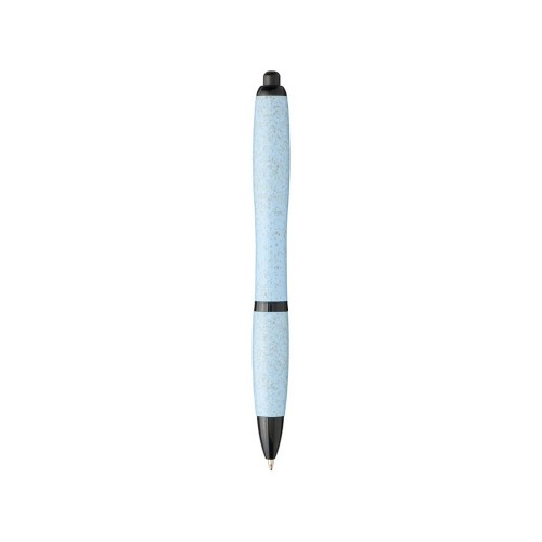 Шариковая ручка Nash из пшеничной соломы с черным наконечником, синий